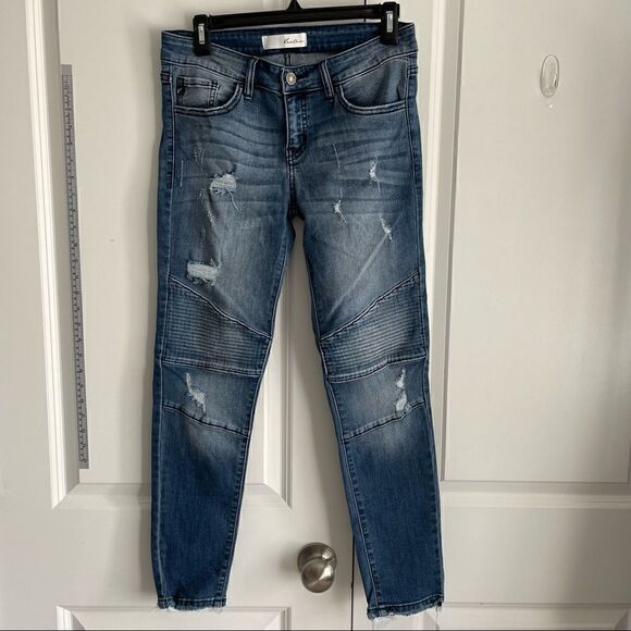 KANCAN ESTILO DISTRESSED SKINNY JEANS SIZE 7 27 - Picture 1 of 12